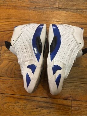 Jordan White and Royal Blue Retro Sneaker size 13c good condition